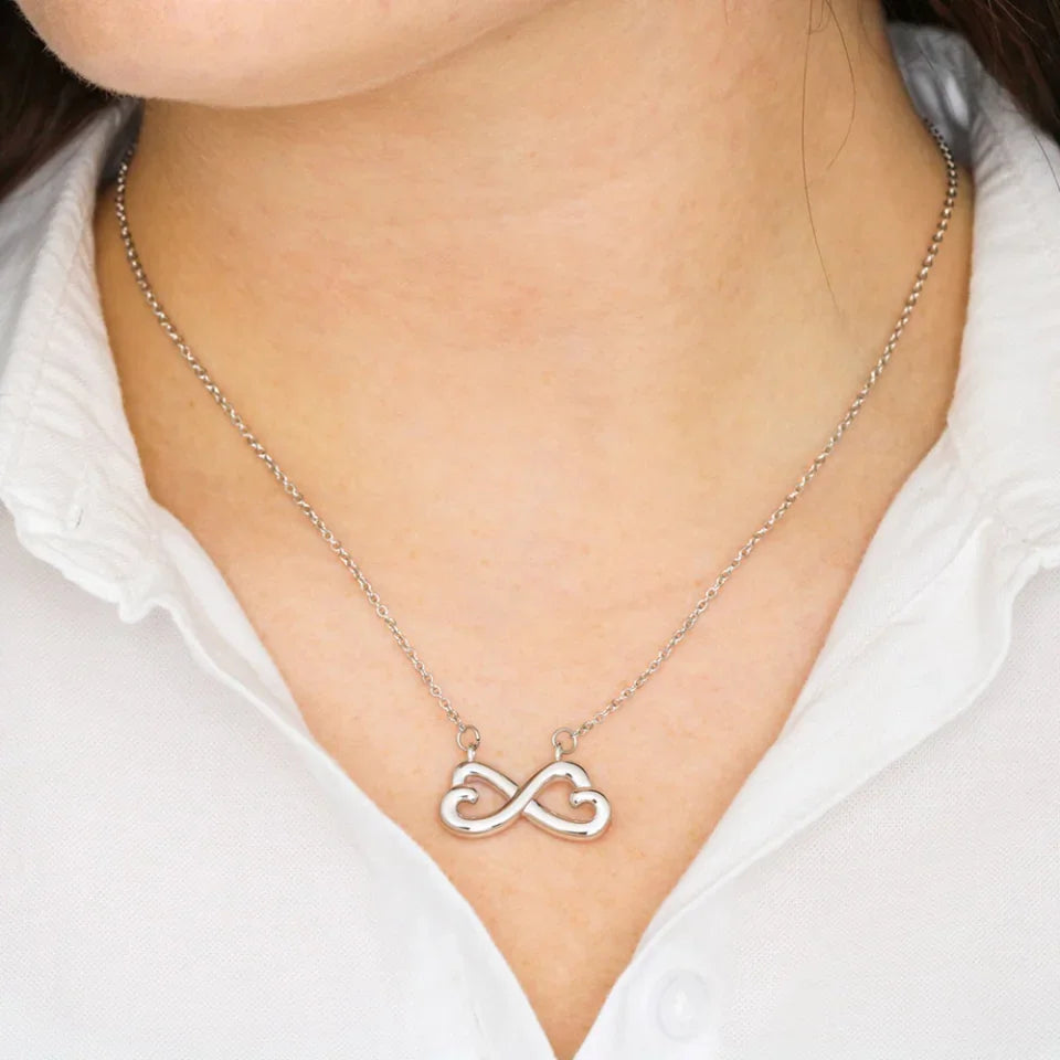 Endless Love Necklace-Infinity Heart on model