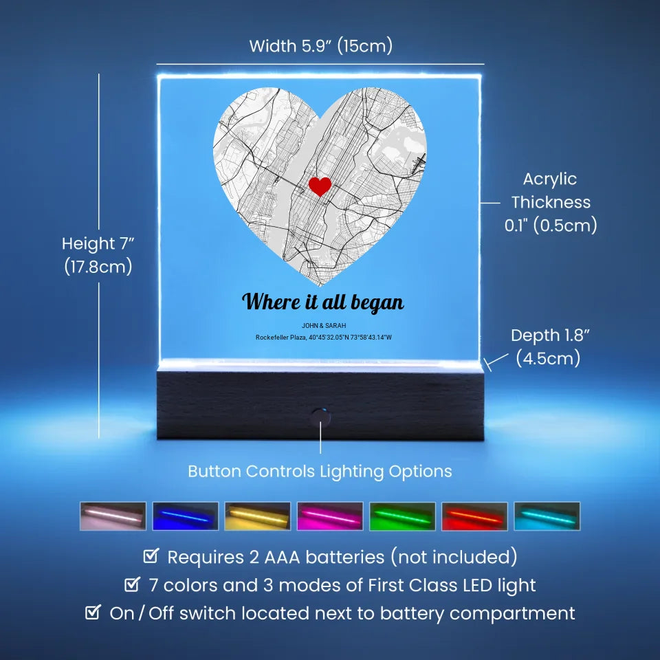 Acrylic Square Battery LED Base Features1