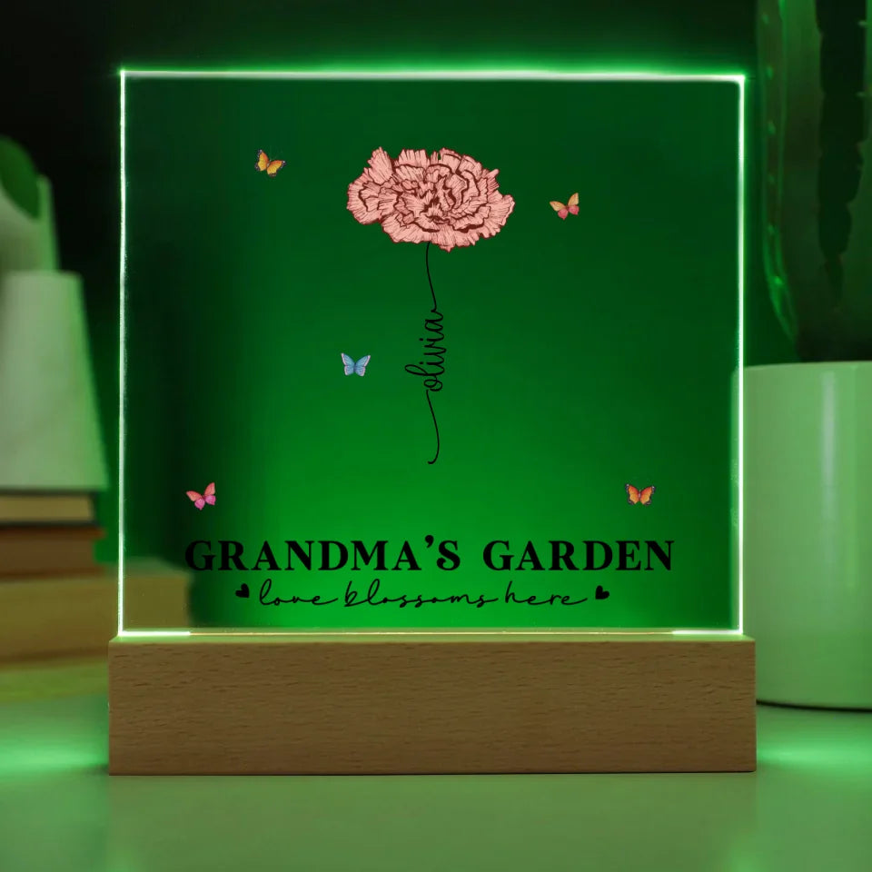 Acrylic Square Green Battery1
