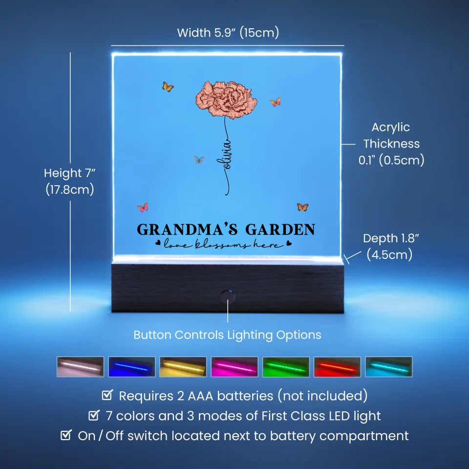 Acrylic Square Battery LED Base Features1