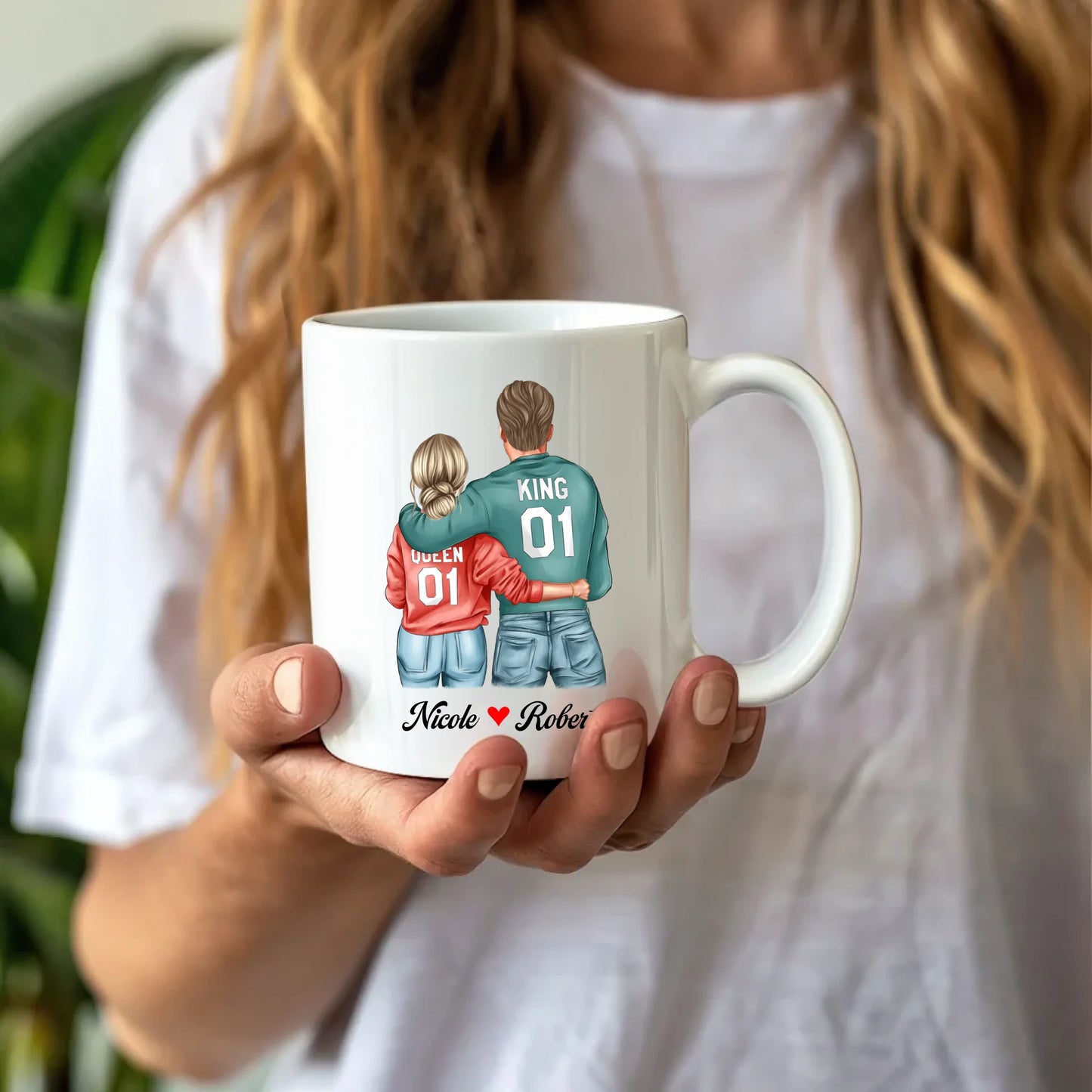 White Ceramic Mug 11 oz. -Lifestyle Model 3a